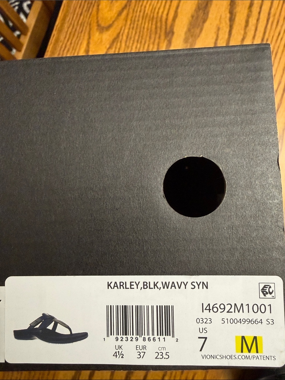Vionic Karley Black Women’s Toe-Post Slide Sandals - Picture 3 of 3